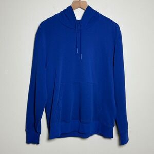 LCKR Mens Pullover Fleece Hoodie Sweatshirt M Royal Blue Athleisure Soft Sporty